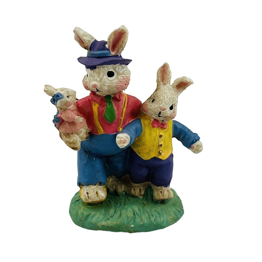 Cottontail Lane Strolling Bunnies Family Figurine Resin Midwest‎ of Cannon Falls